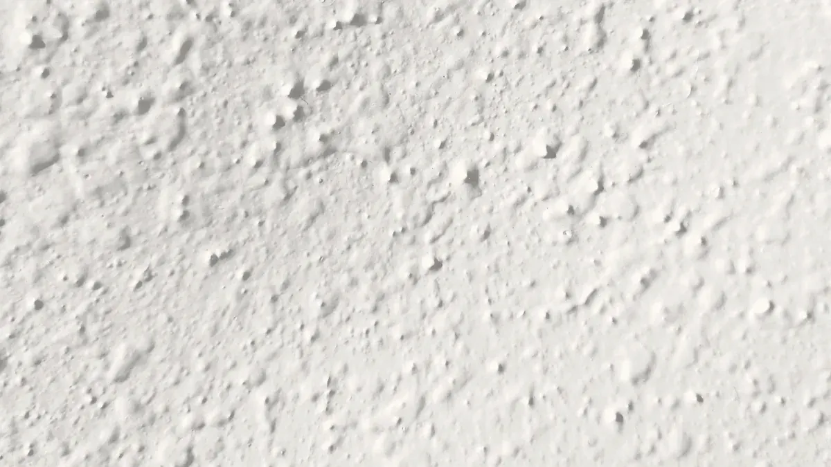 Close-up of spray sand drywall texture with a fine gritty surface